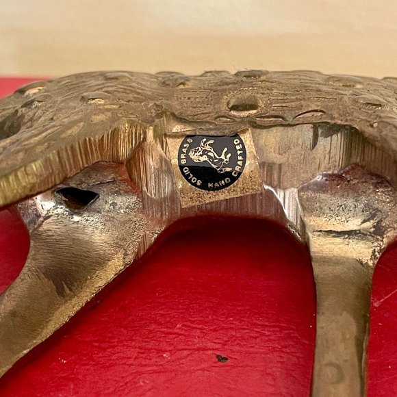 Set of 2 Mid Century Solid Brass Deer Handcrafted Reindeer Christmas Estate Find - Picture 7 of 7